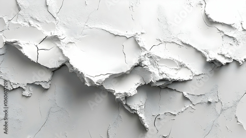 White Abstract 3D Background - Cracked and Textured Surface