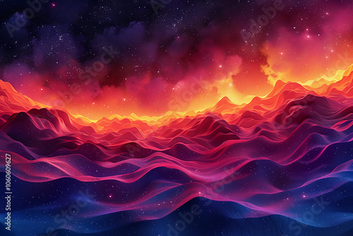 Colorful Abstract Background With Cosmic Energy Vibes