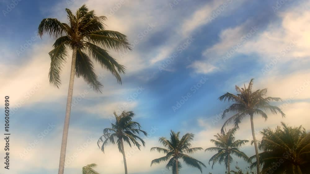 Idyllic Beach with Palm Trees at the Maldives, Indian Ocean Idyllic Beach with Palm Trees at the Maldives, Indian Ocean