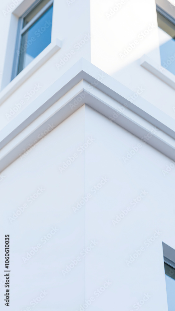 Obraz premium white building with a window horizontal strips