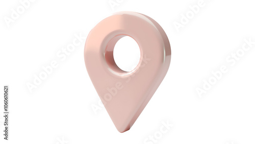 3d location sign. Transparent background