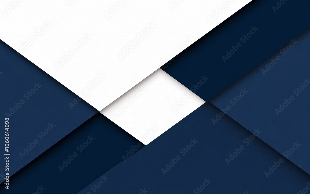 A minimalist design featuring overlapping layers of dark blue and white paper, creating a modern aesthetic. A minimalist design featuring overlapping layers of dark blue and white paper, creating a modern aesthetic.