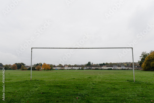 Grassroots football pitches (soccer pitches). South Oxhey playing fields in Watford photo