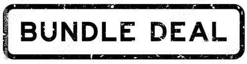 Grunge black bundle deal word square rubber seal stamp on white background