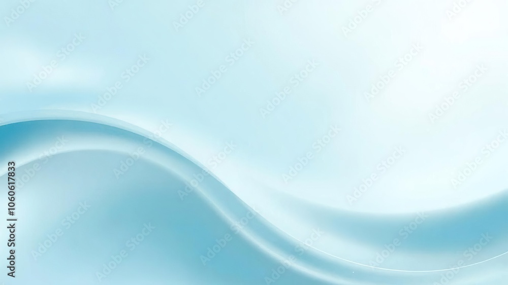 Fototapeta premium Smooth light blue abstract background with soft gradients and flowing waves, abstract, design