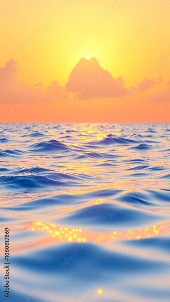 Fototapeta premium sunset reflection on the tranquil sea