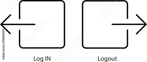 Login and logout icon. User profile sign sign out sign. Entry and exit icon set. Website user log out and log in icon set
