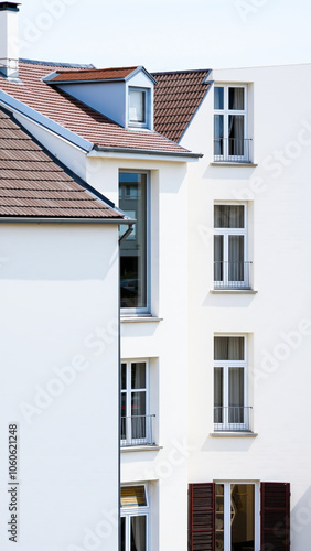 Wallpaper Mural modern building with multiple windows a slanted roof Torontodigital.ca