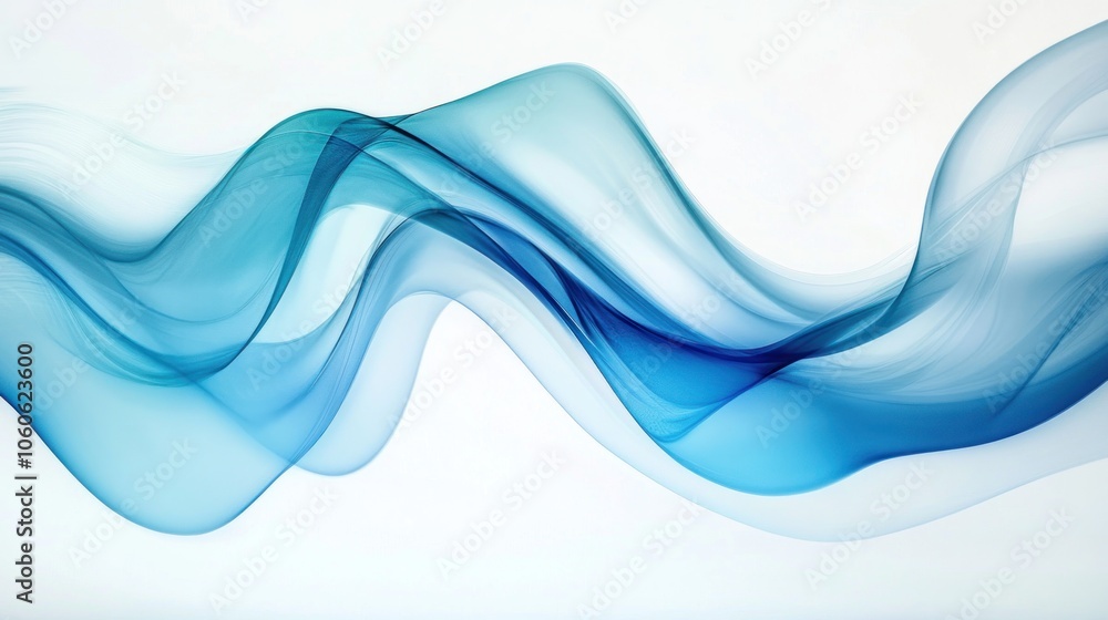 Abstract blue wave flowing on white background. Abstract blue wave flowing on white background.