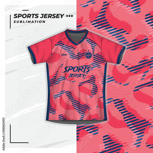 Jersey design, jersey, football, futsal, running, badminton, tennis, exercise, pattern, pink, blue