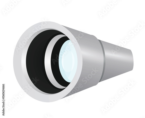 Grey telescope isolated. vector illustration