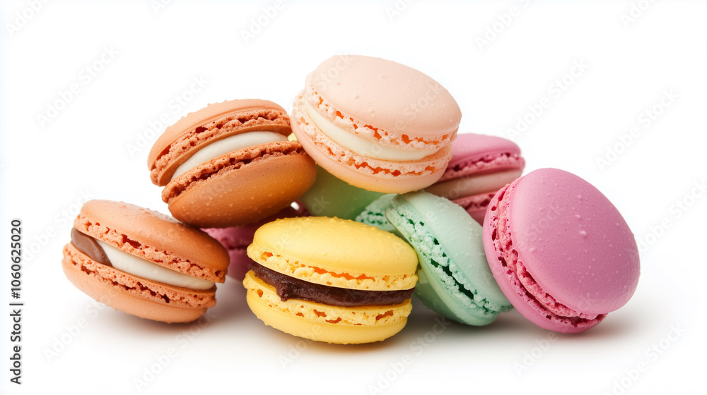 Delicious and colorful macarons stacked together, showcasing variety of flavors and pastel colors, perfect for dessert lovers and special occasions. Delicious and colorful macarons stacked together, showcasing variety of flavors and pastel colors, perfect for dessert lovers and special occasions.