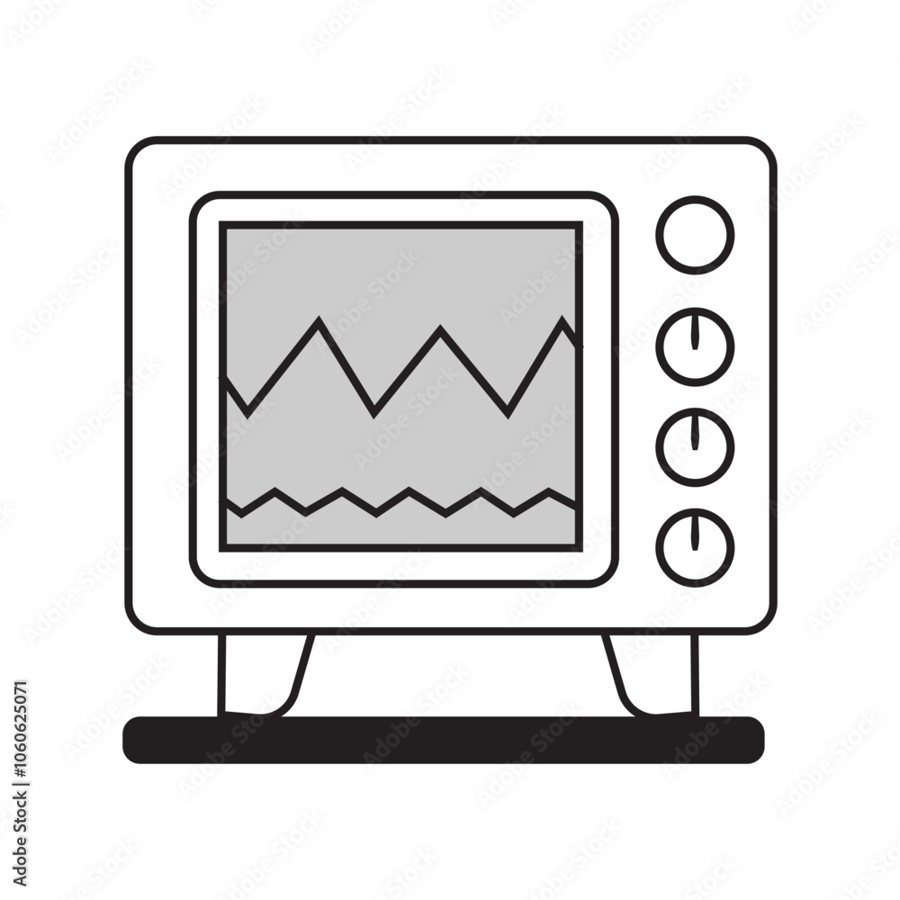 Advanced Oscilloscope Machine Vector Line Art Illustration. Advanced Oscilloscope Machine Vector Line Art Illustration.