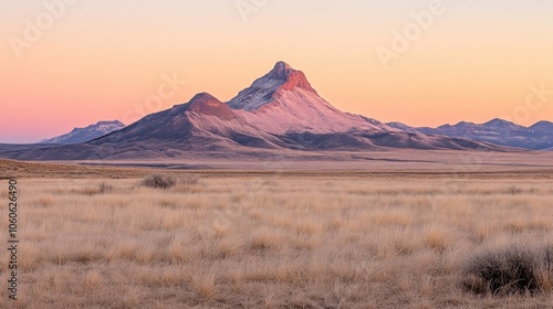 Serene sunrise tranquil mountain landscape