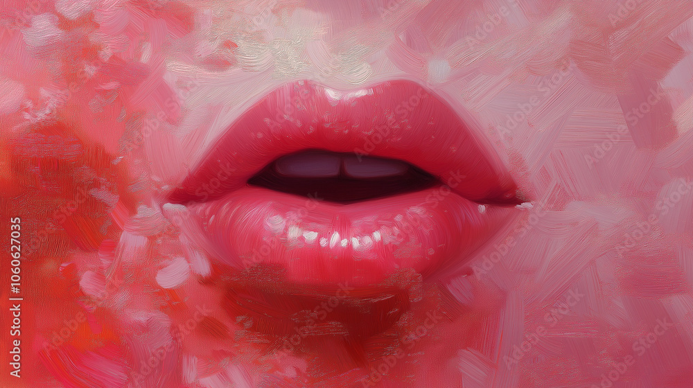 Colored lips of a female generated by AI Colored lips of a female generated by AI