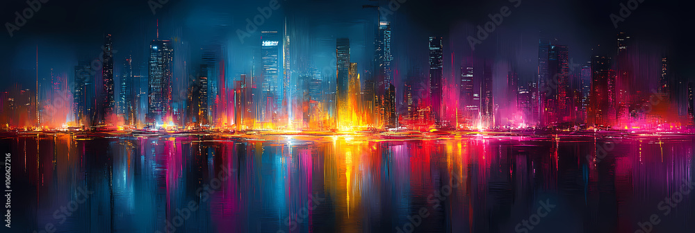 Vibrant Synthwave Cityscape: Neon Anime and Manga Art Vibrant Synthwave Cityscape: Neon Anime and Manga Art