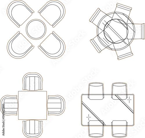 Vector sketch illustration silhouette design drawing interior furniture sofa chair dining room table