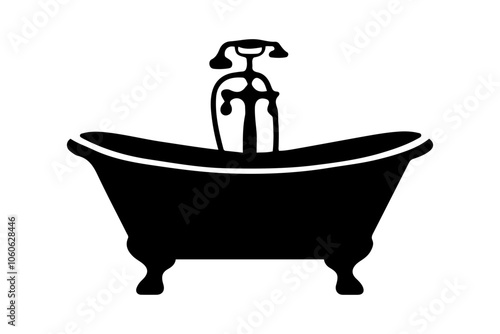 Bathtub vector silhouette illustration 