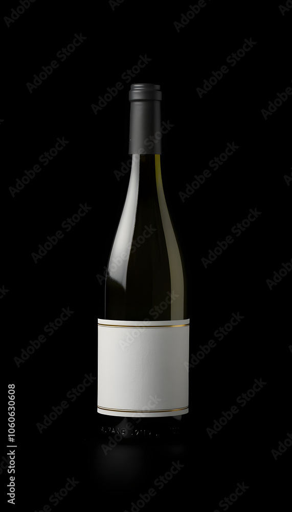 a bottle of wine on a black background, close-up . stylish mockup isolated with white highlights, png a bottle of wine on a black background, close-up . stylish mockup isolated with white highlights, png