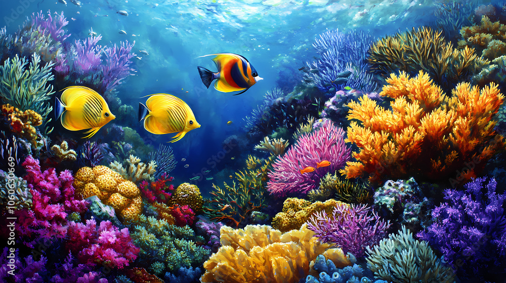 Naklejka premium tropical coral reef