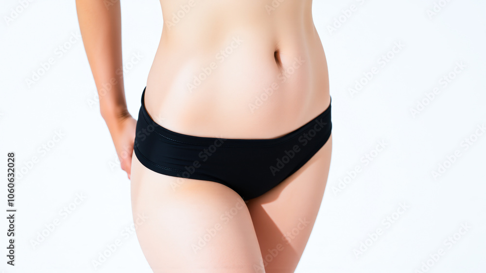 close- a smooth waist black undergarments close- a smooth waist black undergarments