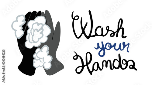 Ilustração Vetorial frase em ingles bem vindo, casa, fique seguro, placas lettering, porta de entrada, comércio