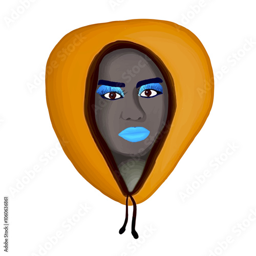 Ilustração Vetorial mulheres, cara, capa, beldade, bandeira, cabeça, olho, moda, expressão, noir, arte, pessoa, ilustração, close up, gente, vector, caricatura, maquiagem, modelar