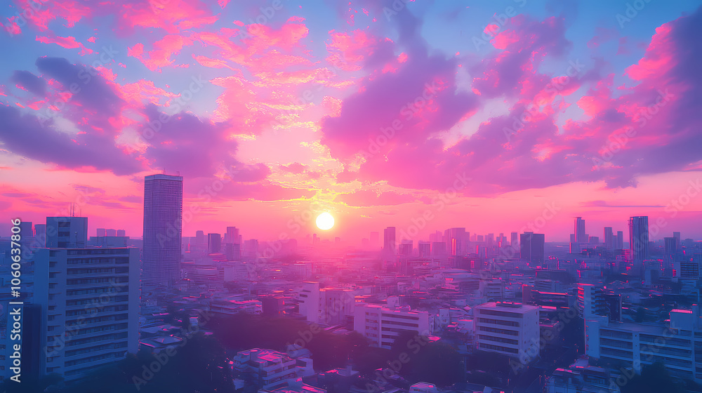Vibrant Synthwave Cityscape: Neon Anime and Manga Art Vibrant Synthwave Cityscape: Neon Anime and Manga Art
