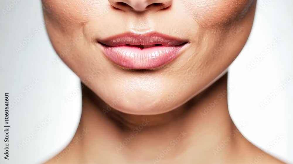Close-up of woman's lips with natural makeup Close-up of woman's lips with natural makeup