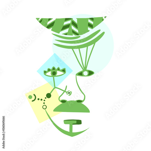 Ilustração Vetorial ícon, vector, símbolo, futurístico, ilustração, assinar, verde, ecologia, reciclar, energia, caracter, cercar, cadeia alimentar, 3d, reciclagem, ajustar, árvore, folha, arte, natur