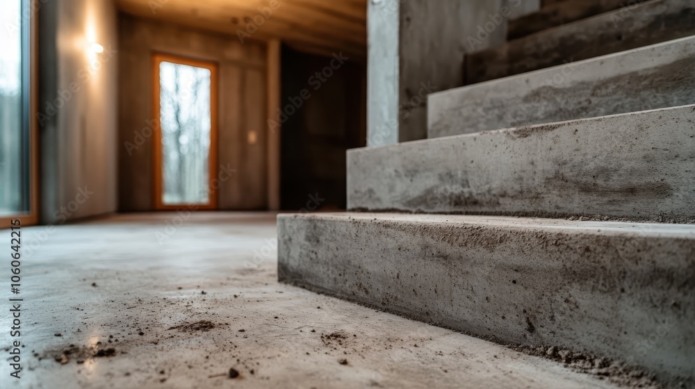 A concrete stairway in an unfinished building, reflecting the stark beauty of industrial design, and symbolizing progress and the journey towards completion. A concrete stairway in an unfinished building, reflecting the stark beauty of industrial design, and symbolizing progress and the journey towards completion.