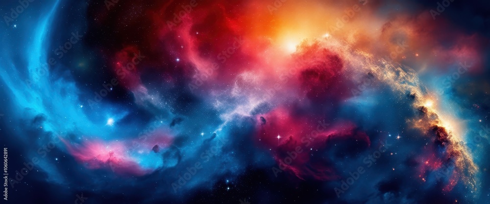 Vibrant nebula, cosmic clouds, deep space, red and blue colors, starry background, swirling gases, celestial beauty, astronomical phenomenon, galactic art, colorful cosmos, ethereal space scene, inter Vibrant nebula, cosmic clouds, deep space, red and blue colors, starry background, swirling gases, celestial beauty, astronomical phenomenon, galactic art, colorful cosmos, ethereal space scene, inter