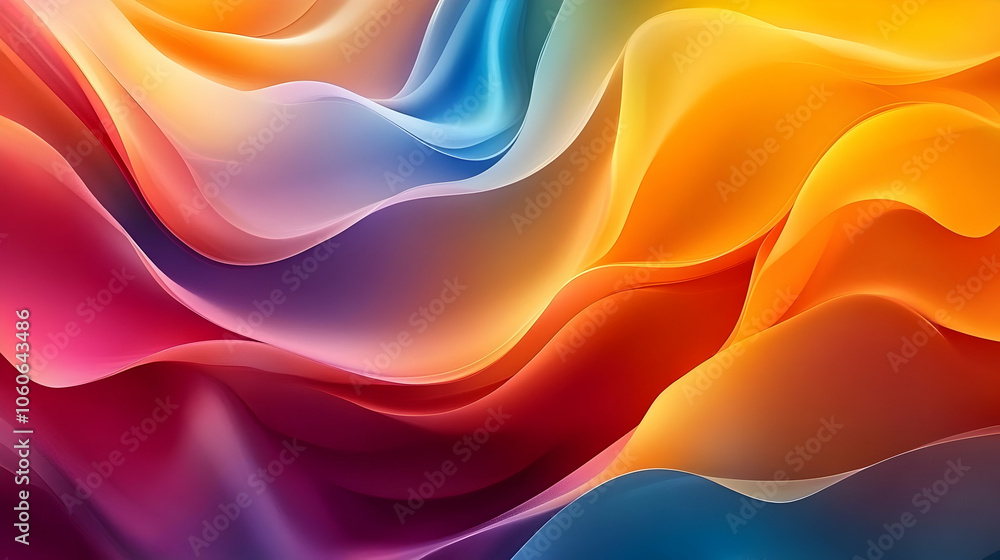 Fototapeta premium Abstract background featuring dynamic waves in vibrant gradients, exuding energy and fluidity
