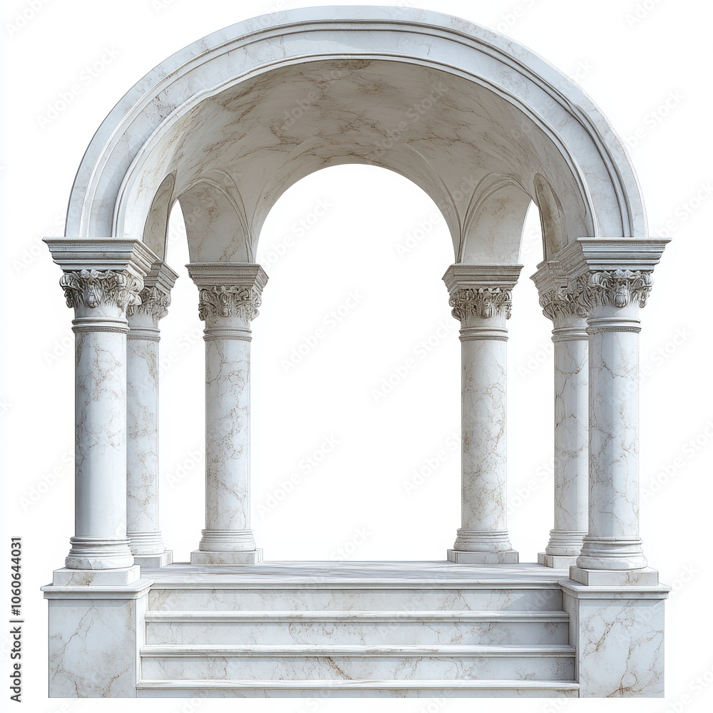 Elegant marble architectural archway with four pillars and detailed carvings. Elegant marble architectural archway with four pillars and detailed carvings.