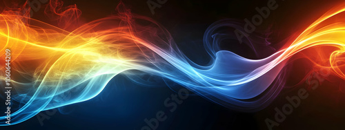 Abstract background featuring dynamic waves in vibrant gradients, exuding energy and fluidity