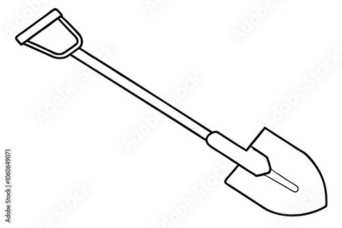 Shovel for digging and construction flat vector