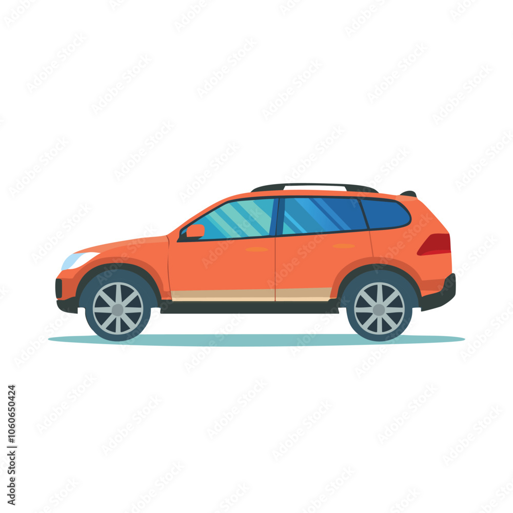 Fototapeta premium Ilustrasi datar mobil