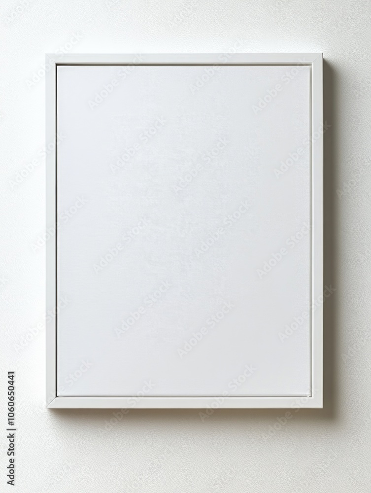 White Square Frame on Wall White Square Frame on Wall