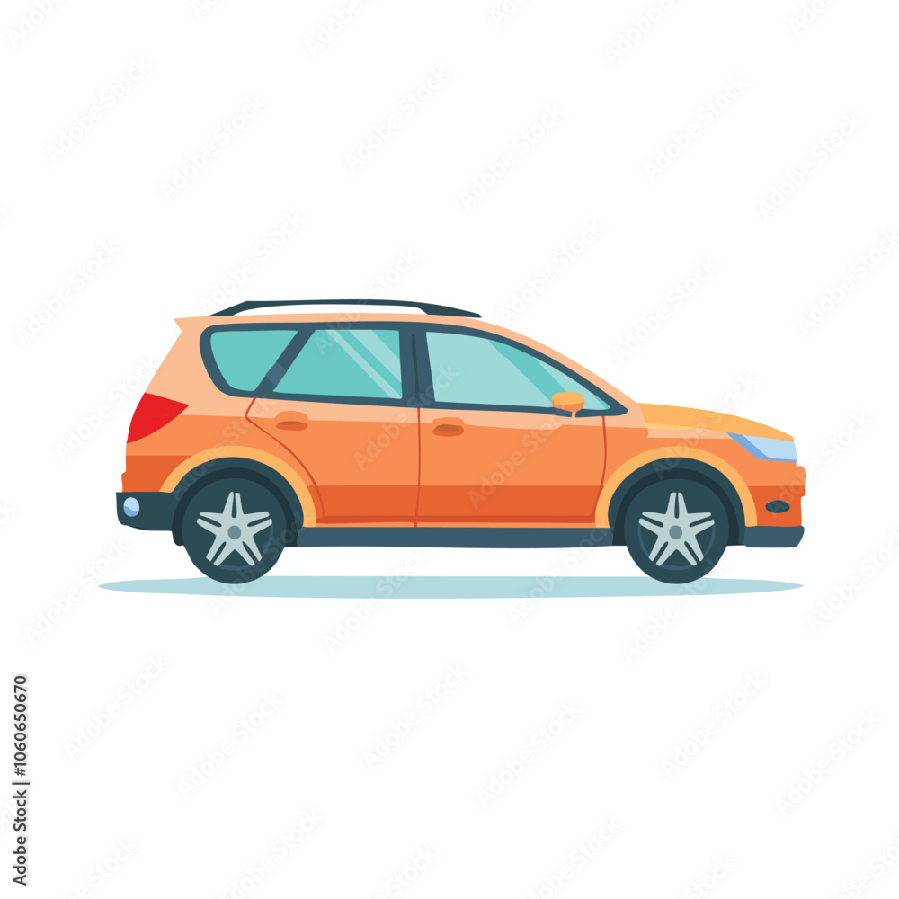 Fototapeta premium Ilustrasi datar mobil