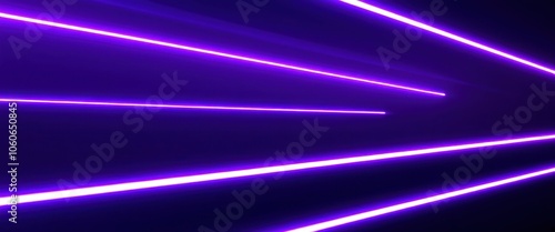 Neon purple laser beams, retro synthwave aesthetics, black background, dynamic diagonal lines, vibrant ultraviolet glow, 80s sci-fi inspired, abstract geometric composition, futuristic lighting effect