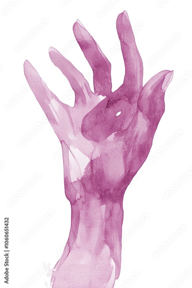Elegant Woman's Hand Gesture with Watercolor Illustration Symbolizing Communication and Beauty Elegant Woman's Hand Gesture with Watercolor Illustration Symbolizing Communication and Beauty