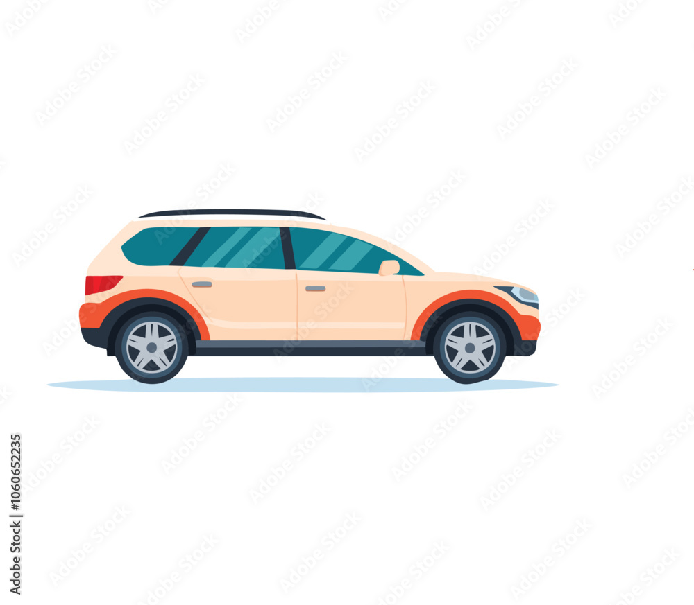 Fototapeta premium Ilustrasi datar mobil