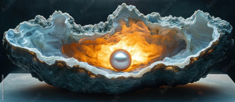 Obraz premium A Pearl Inside an Oyster Shell