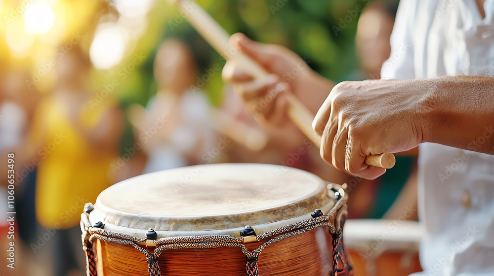 Fototapeta premium Celebrating culture the vibrant rhythm of traditional chinese drums in action