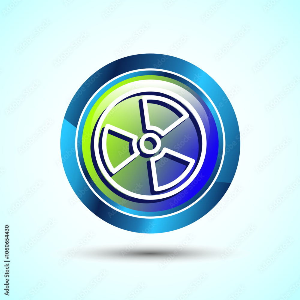 Radiation icon design illustration, Biological hazard icon, Glossy Round Button Design Radiation icon design illustration, Biological hazard icon, Glossy Round Button Design