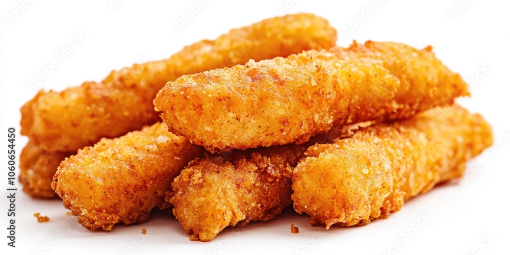 Stack of fried chicken pieces Stack of fried chicken pieces