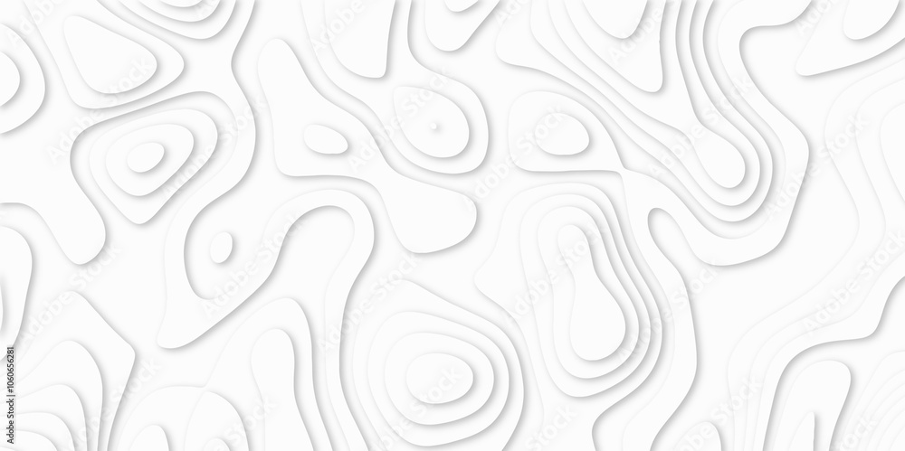Abstract White paper cut background with lines. Topographic map in contour line light topographic topo contour map. white line drawing geometric paper art design. 3d papercut decoration textured. maps Abstract White paper cut background with lines. Topographic map in contour line light topographic topo contour map. white line drawing geometric paper art design. 3d papercut decoration textured. maps