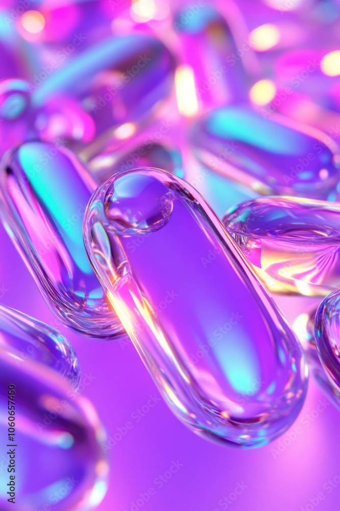 Iridescent Capsules in Purple Light Iridescent Capsules in Purple Light