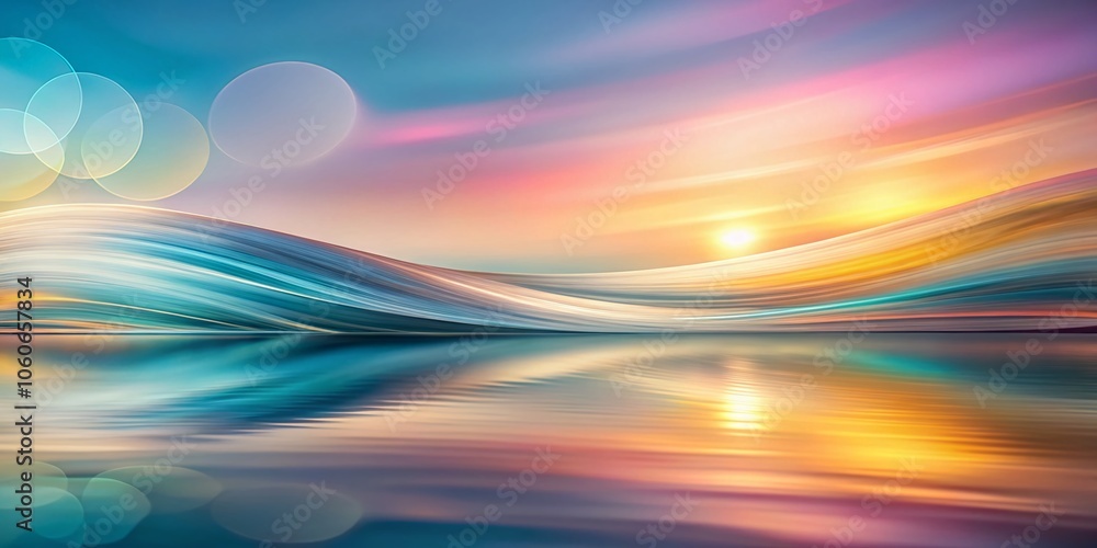 Naklejka premium Modern design blends creative graphic shapes with soft pastel backgrounds, perfect for long exposure photography and abstract art, embodying minimalism and contemporary aesthetics in visual harmony.