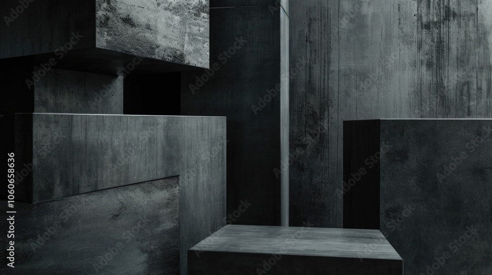 Modern Art Display in Abstract Space Modern Art Display in Abstract Space